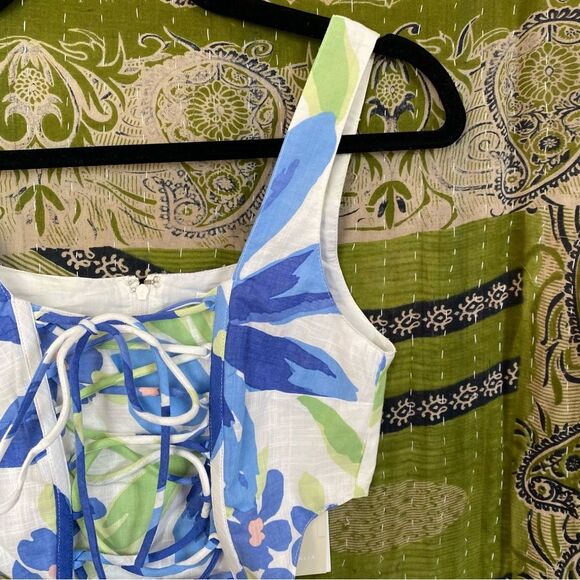 NWT Sabo Paradise Floral Print Lace-Up Scorpios Mini Dress Size 2 - Picture 6 of 16